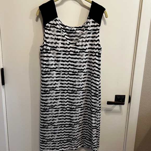Tart black & white print short dress-L - Picture 2 of 4